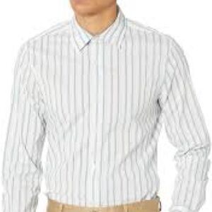 Nautica Men's Vertical Striped Shirt - Black and White
